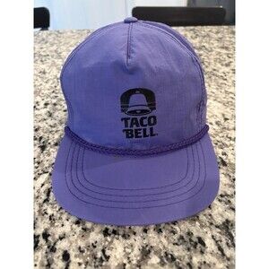 Vintage Taco Bell Purple Nylon Rope Snapback Hat Cap Employee Uniform Crew